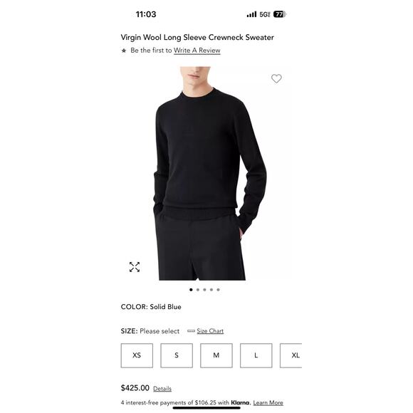 Emporio Armani Virgin Wool Long Sleeve Crewneck Sweater Gray Sz L - Picture 3 of 7